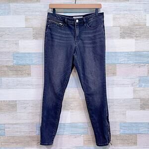 Athleta Sculptek Ultra Skinny Ankle Zip Jeans Black Stretch Denim Womens 8P